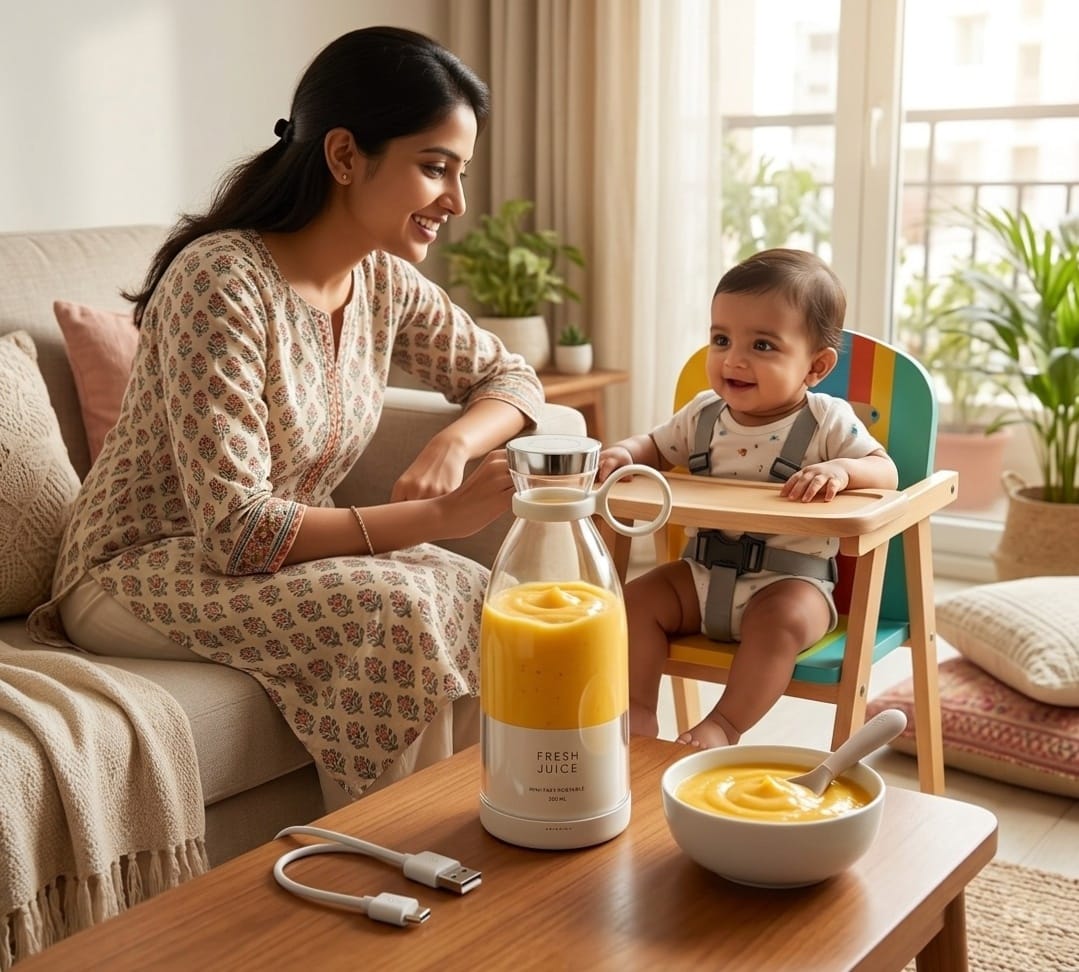 SaaMii Portable Blender | 350ml Rechargeable Smoothie Maker | Food-Grade Stainless Steel Blades | Perfect for Lassies, Protein Shakes & Fresh Juices